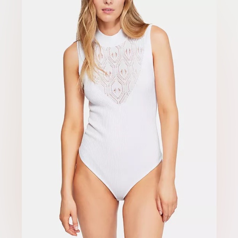FREE PEOPLE On Point Mock-Neck Bodysuit Size M